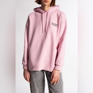 GANNI pink hoodie logo size L